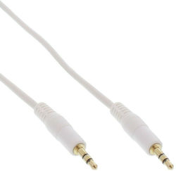 InLine 3.5mm Male To 3.5mm Male White 10m Audio Cable With Gold Plated Terminals 99940W
