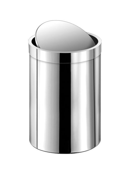 Sanco A3-90674 Metallic Toilet Bin 12lt Silver