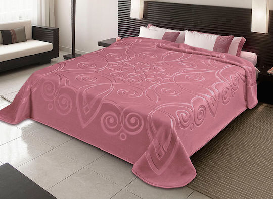 Belpla Ster 516/64 Opal Roz Pătură Spania Catifea Supraadaptată 220x240 cm Roz