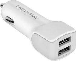 Kruger & Matz Car charger & cable Micro USB Auto-Ladegerät mit Anschlüssen 2xUSB-A und Kabel Mikro-USB