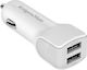 Kruger & Matz Car Charger & Kabel Mikro-USB Autoladegerät 3.1A Schnellladen mit Anschlüssen: 2xUSB-A zusammen mit Kabel Mikro-USB Weiß Farbe