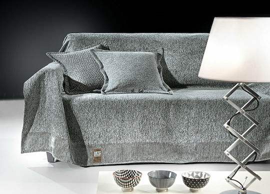 Guy Laroche Balance Ριχτάρι Διθέσιου Καναπέ Δύο 'Οψεων Chenille 180x250εκ. Silver