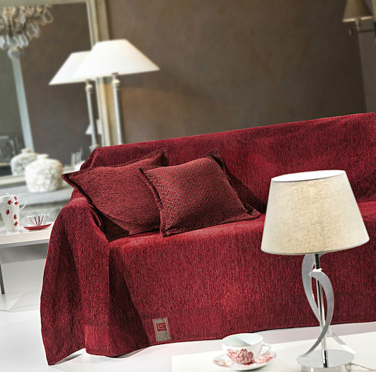 Guy Laroche Balance Sofa Throw 2 Seater 2 Sides Chenille 180x250cm Wine