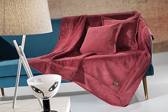 Guy Laroche Rubicon Ριχτάρι Τριθέσιου Καναπέ Δύο 'Οψεων 170x300εκ. Burgundy