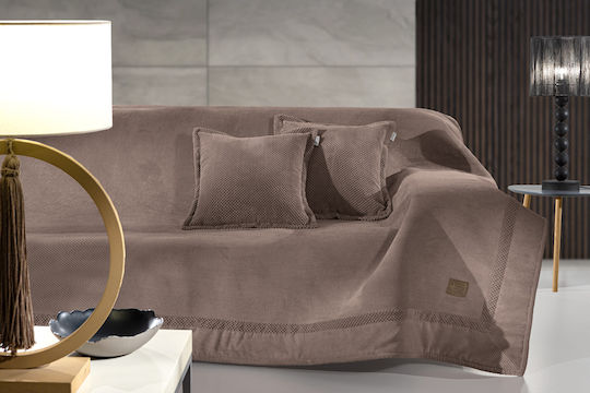 Guy Laroche Rubicon Ριχτάρι Διθέσιου Καναπέ Δύο 'Οψεων 170x250εκ. Choco