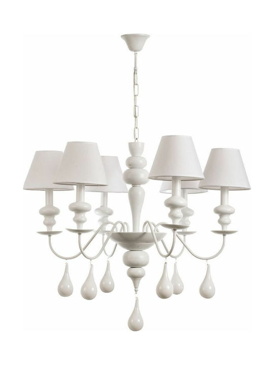 Inlight Chandelier Lampshade 6xE14 White 74cm 5295-6