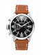 Thorton Arne Ανδρικό Ρολόι 47mm Χρονογράφος Μπαταρίας με Καφέ Δερμάτινο Λουράκι