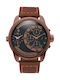 Thorton Watch Chronograph Battery with Brown Leather Strap