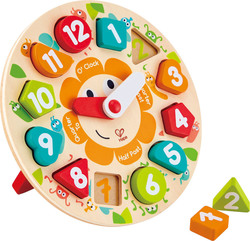 Hape Formsortierspielzeug Happy Puzzles Ρολόι Chunky aus Holz für 36++ Monate