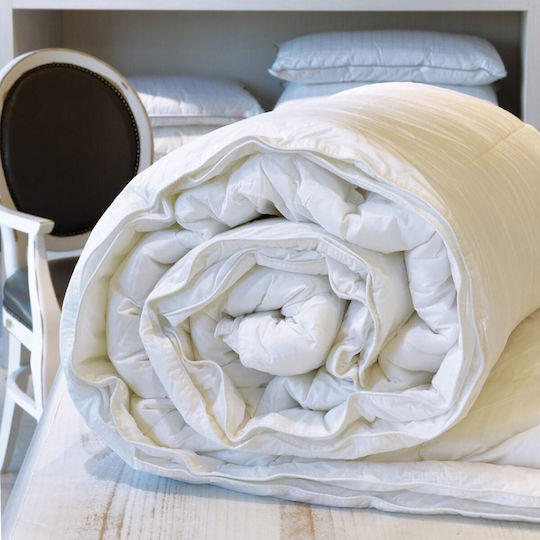 Kentia Завивка King Size с Пълнеж Холофайбър 260x240см 4 Сезона Бяла 400 GSM 13.5 Togs