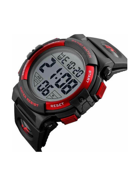 Skmei 1258 Digital Men's Watch 50mm Battery with Rubber Strap Red
