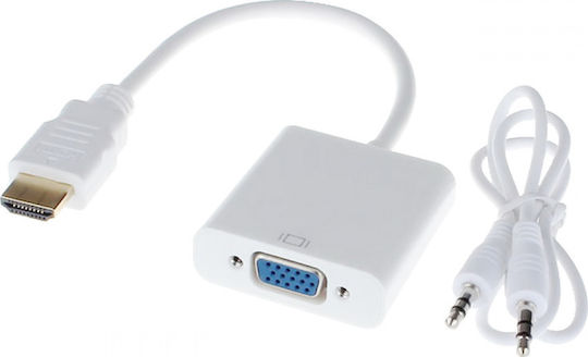DeTech HDMI Male to VGA Female Converter White 1 Piece