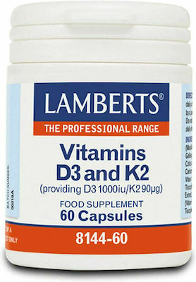 Lamberts Vitamin D3 1000iu & K2 90µg Βιταμίνη για Ανοσοποιητικό 1000iu 60 κάψουλες