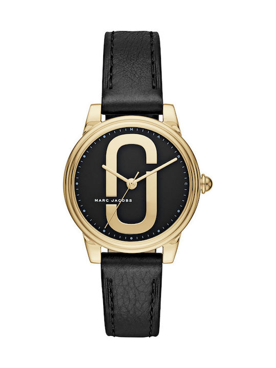 Marc Jacobs Uhr mit Schwarz Lederarmband MJ1578