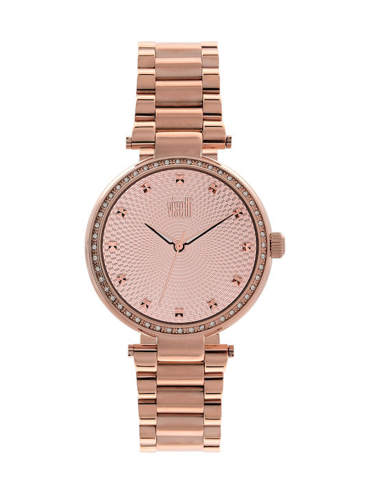 Visetti Watch with Pink Gold Metal Bracelet ZE-997RR