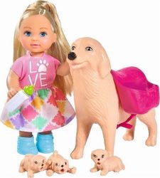 Simba Evi Love Doll 12cm & Puppies for 3++ Years