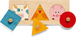 Ξύλινο Παιδικό Puzzle Σφηνώματα Σχήματα και Ζωάκια 3pcs για 1+ Ετών Djeco