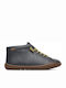 Leather Kids Boots with Zipper Blue