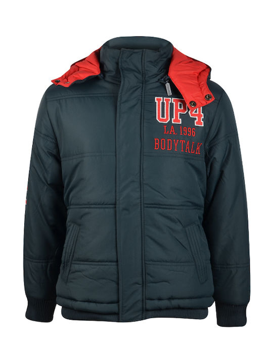 Kinder Sportjacke Lang mit Kapuze Schwarz
