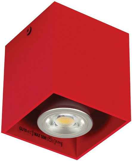 VK Lighting Единично Спот с Цокъл GU10 в Червен Цвят