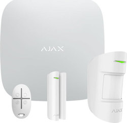Ajax Systems StarterKit Ασύρματο Σύστημα Συναγερμού με Ανιχνευτή Κίνησης , Αισθητήρα Πόρτας , Τηλεχειριστήριο και Κέντρο (GSM) White