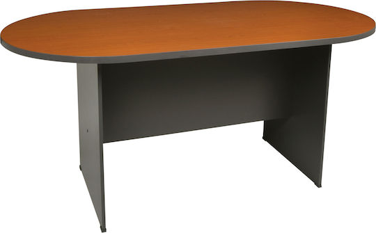 Besprechungstisch Oval Holz Braun 180x90x75cm