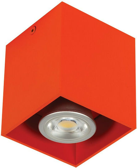 VK Lighting Μονό Σποτ με Ντουί GU10 σε Πορτοκαλί Χρώμα