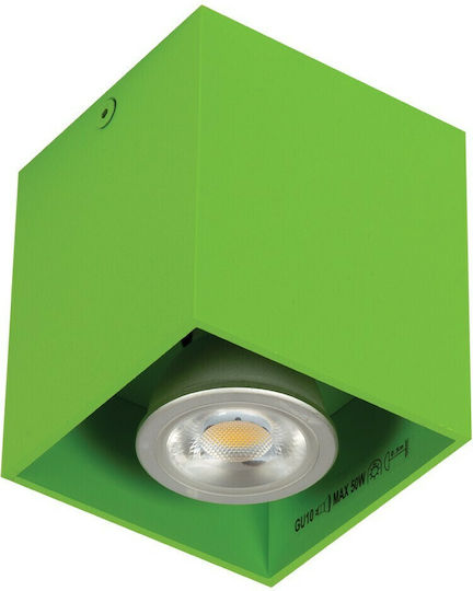 VK Lighting Μονό Σποτ με Ντουί GU10 σε Πράσινο Χρώμα VK Lighting Μονό Σποτ με Ντουί GU10 σε Πράσινο Χρώμα