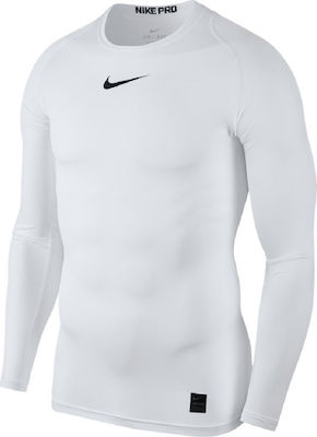 Nike Pro Top Ανδρική Ισοθερμική Μακρυμάνικη Μπλούζα Compression Λευκή