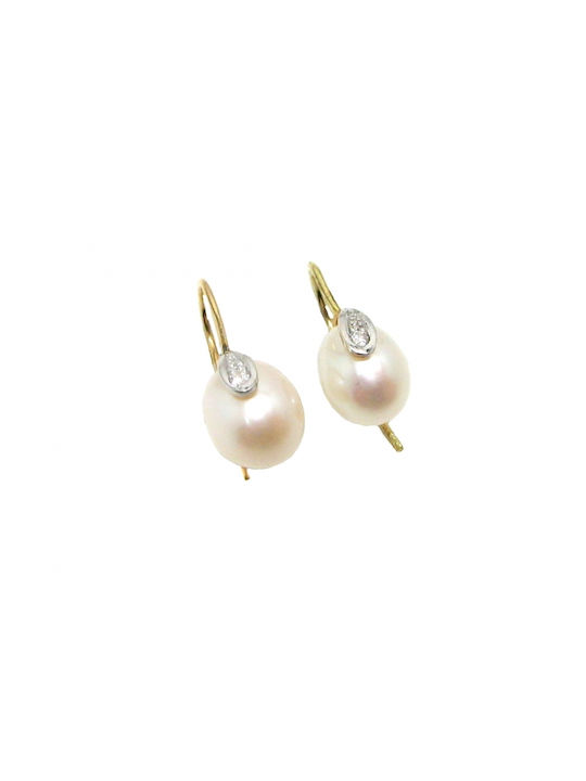 14K Gold Earrings 14K Pendant Pearls