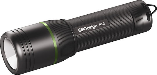 GP Batteries Taschenlampe LED mit maximaler Helligkeit 300lm Design P53 Bellatrix Schwarz