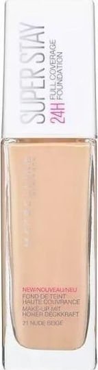 Maybelline Super Stay 24H Full Coverage Liquid Make Up 21 Nude 30ml