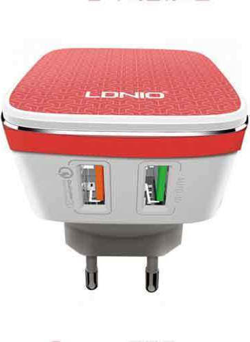 Ldnio Încărcător cu 2 Porturi USB-A și Cablu Lightning Portocaliu (A2405Q)