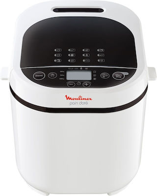 Moulinex Pain Dore Bread Maker 720W with Container Capacity 1000gr and 12 Baking Programs