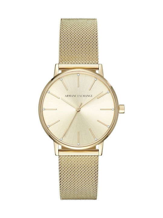 Armani Exchange Γυναικείο Ρολόι 36mm Μπαταρίας με Χρυσό Μεταλλικό Μπρασελέ