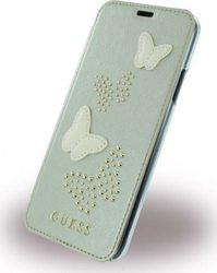 Guess ORIGINAL Studs Sparkles Synthetic Leather Book Beige (iPhone X / Xs)