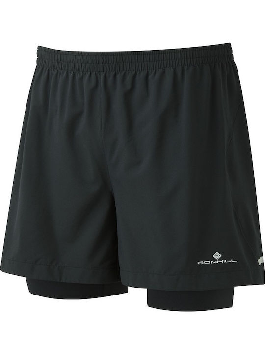 Ronhill Stride Twin 5" Men's Sports Monochrome Shorts Black