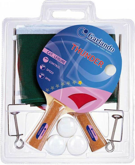 Garlando Thunder Plus Set Rachete Ping Pong pentru Jucători Începători