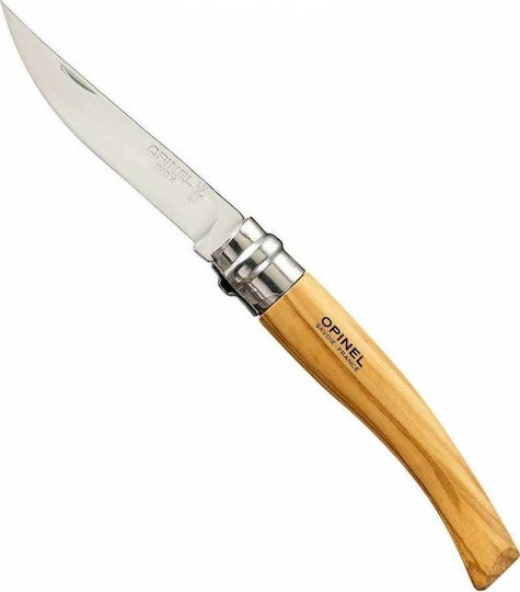 Opinel Slim No 10 Olive Pocket Knife Brown with Blade made of Stainless Steel