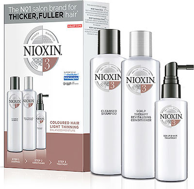 Nioxin System 3 Trial Kit Set de îngrijire a părului împotriva căderii părului cu Șampon 3buc