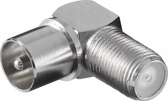 Goobay Coaxial Male To F-Connector Female Converter Silver 1 Piece 12236