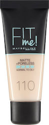 Maybelline Fit Me Matte + Poreless Flüssiges Make-up 110 Porcelain 30ml