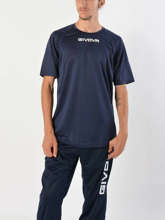 Givova Tricou sportiv pentru bărbați cu mâneci scurte Albastru marin