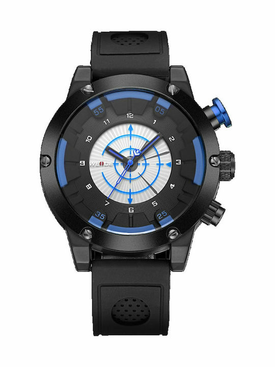 Weide Men's Watch 50mm Battery with Black Rubbe...