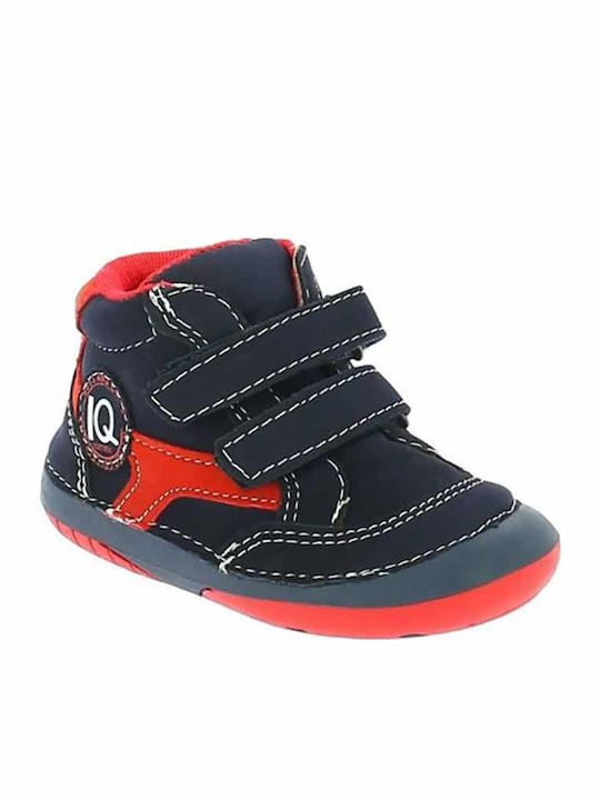 Dino 110 Παιδικά Sneakers High Ανατομικά με Σκρατς Navy Μπλε