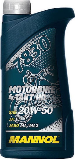Mannol Motorbike 4-Takt HD Motorcycle Oil for Four-Stroke Engines 20W-50 1lt