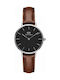 Daniel Wellington Classic Petite St Mawes Γυναικείο Ρολόι 28mm Μπαταρίας με Καφέ Δερμάτινο Λουράκι