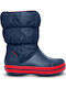 Winter Puff Anatomical Kids Snow Boots Navy Blue