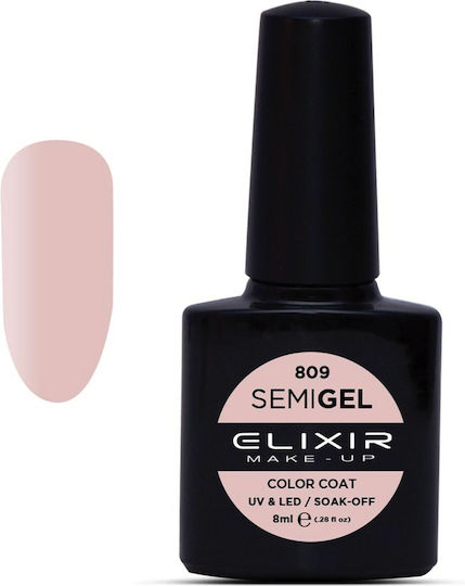 Elixir Semi Gel Ημιμόνιμο Βερνίκι Νυχιών 809 French Manicure Pink 8ml