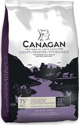 Canagan Light Senior Sterilised Cats Dry Food Diet, Grain-Free for Senior Sterilized Cats with Chicken / Salmon 4kg